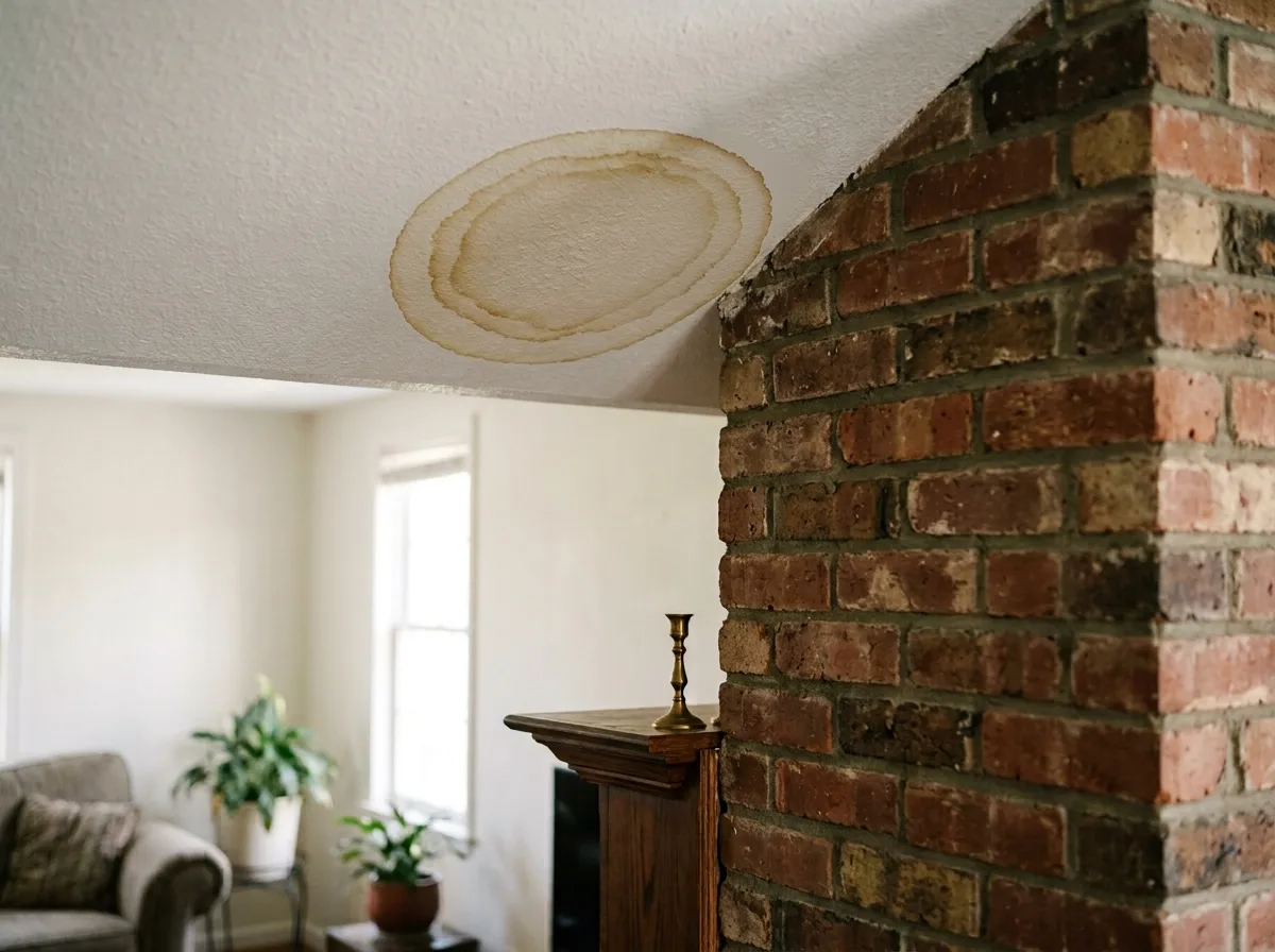Water Stains on the Ceiling Next to Your Fort Worth Chimney: What They Mean